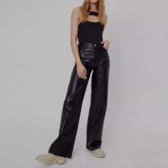 Hot Sell Straight Wide Leg Leather Pants Pack of 7