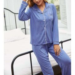 Ladies Spring Long Sleeve Shirt Trousers Pajamas Set 3 Sets Wholesale