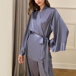 New Pajamas Womens Spring And Summer Long Sleeve Chiffon Home Sleepwear